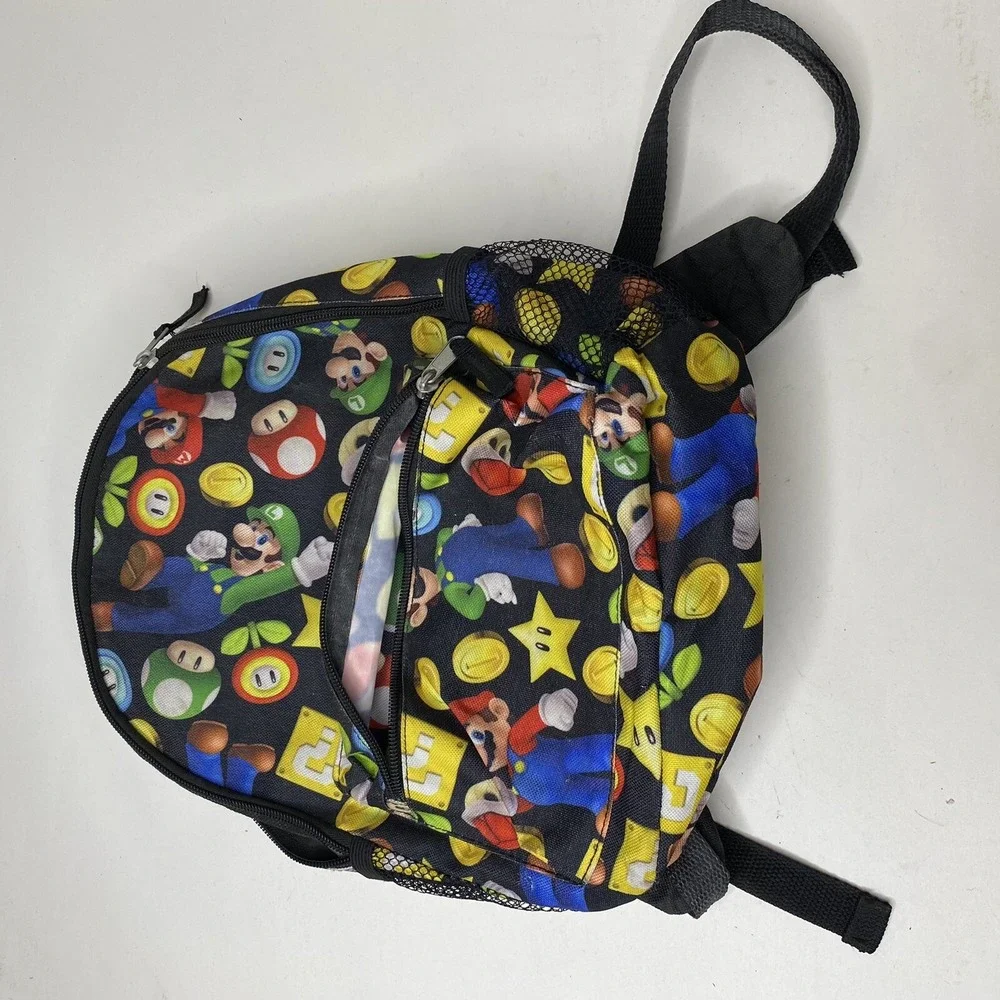 Super Mario Bros Nintendo Kids Backpack Mario Luigi Coins All Over Print 2017